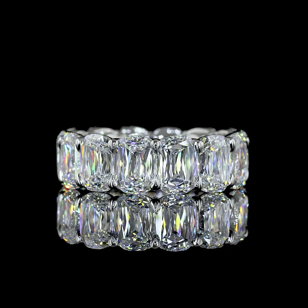 15.14 Cts Platinum Radiant Modified Shape Eternity Band Eternity Band - Video