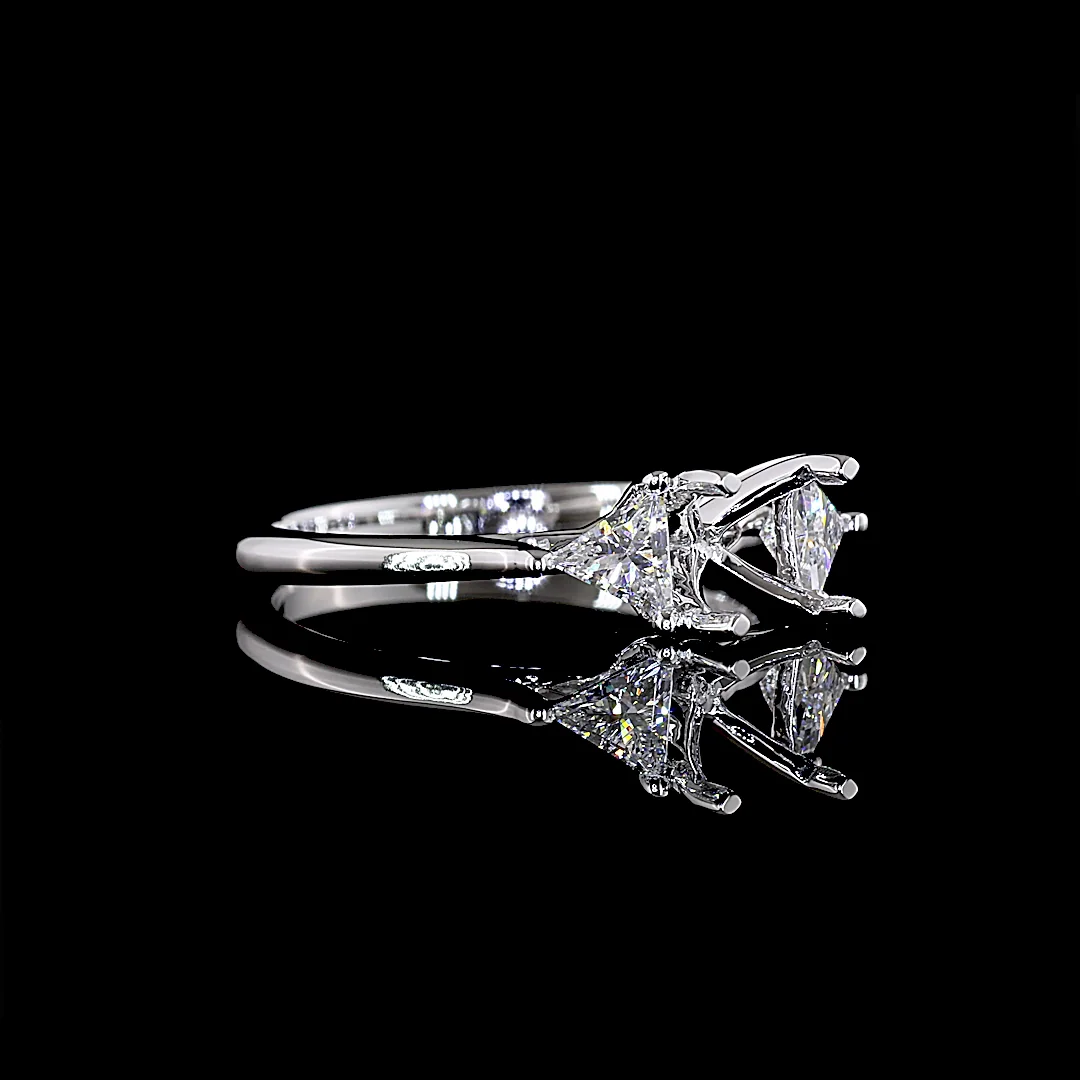 0.52 Cts 14k White Gold Shape Solitaire Ring - Image 3