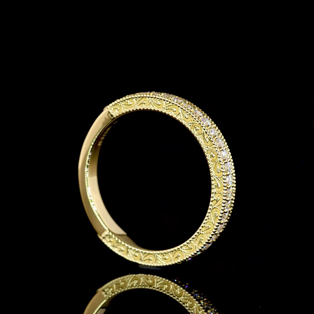 1.3 Cts 18k Yellow Gold Round Shape Half Eternity Eternity Band - Image 2