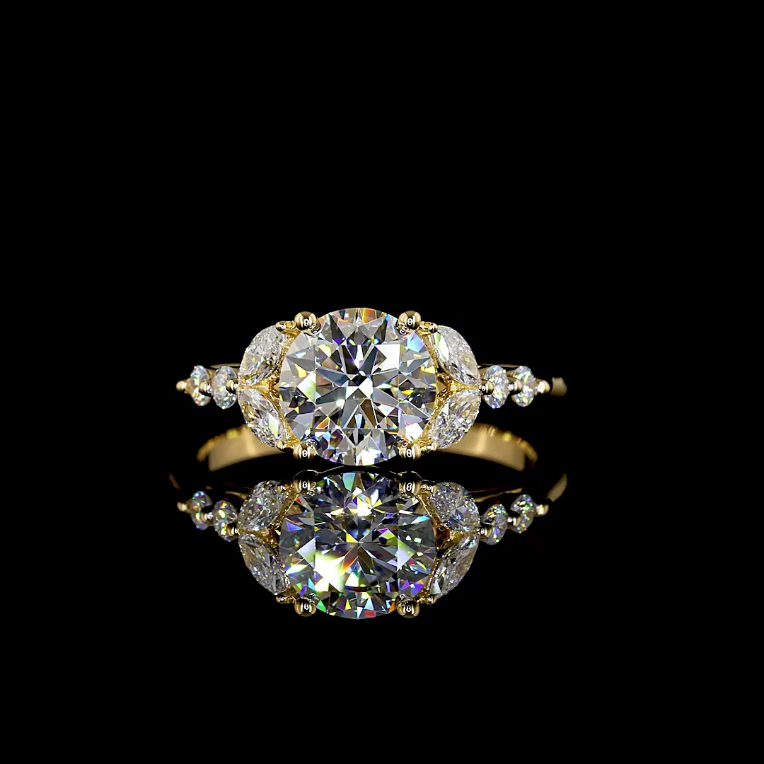 1.88 Cts 18k Yellow Gold Mix Shape Special Ring - Video