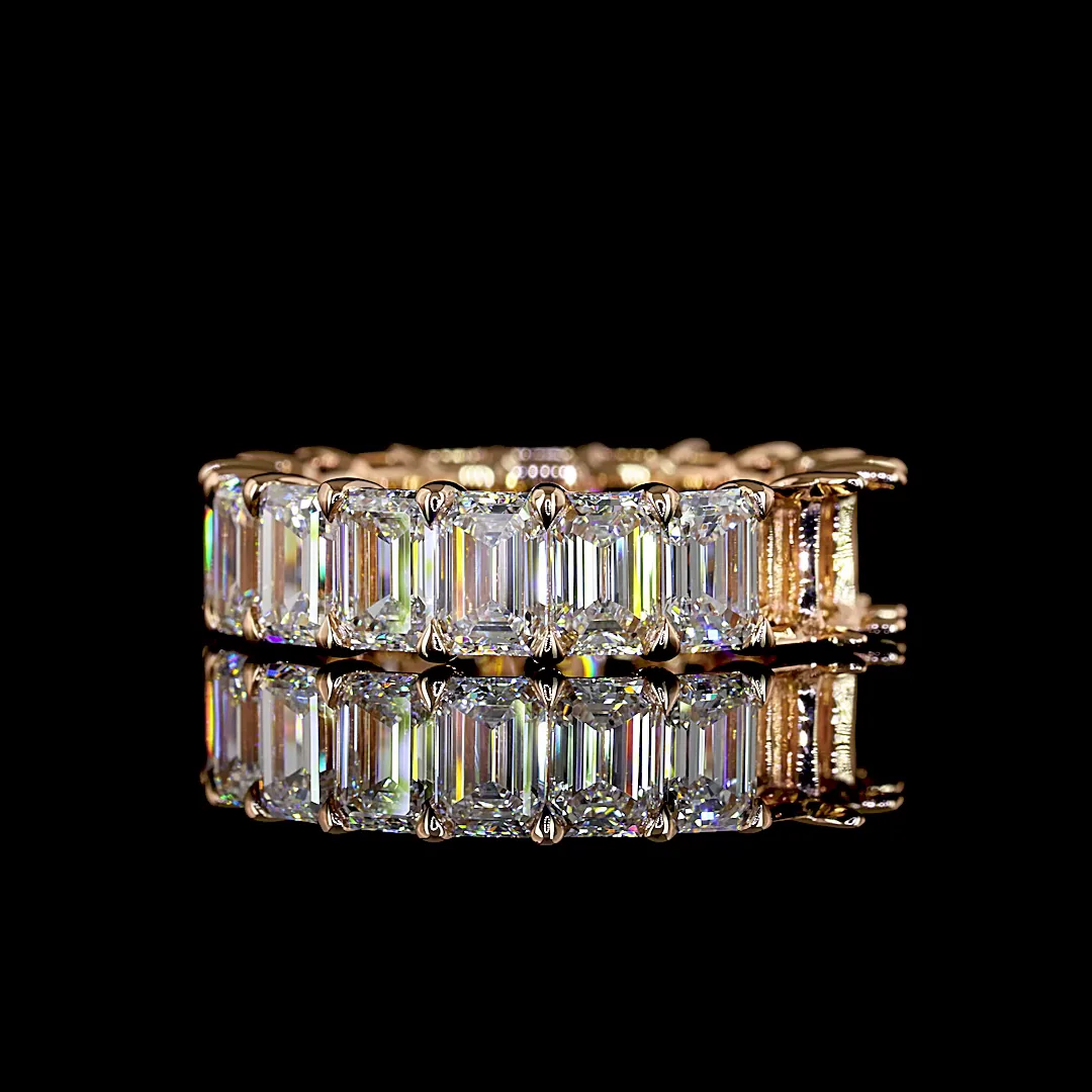 2.91 Cts 18k Rose Gold Emerald Shape Eternity Band Eternity Band - Image 2