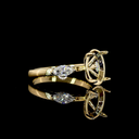 0.37 Cts 18k Yellow Gold Marquise Shape 3 Stones Ring - Image 3