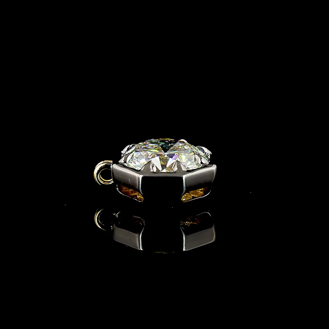 2.01 Cts 14k Yellow Gold Round Shape Pendant Pendant - Image 3