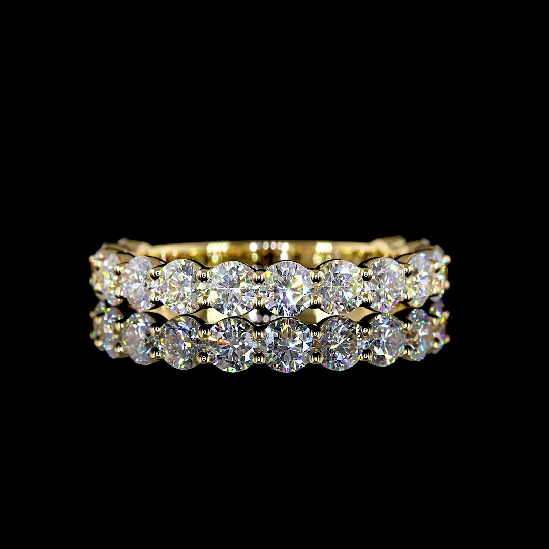 1.68 Cts 18k Yellow Gold Round Shape 3/4 Band Eternity Band - Video