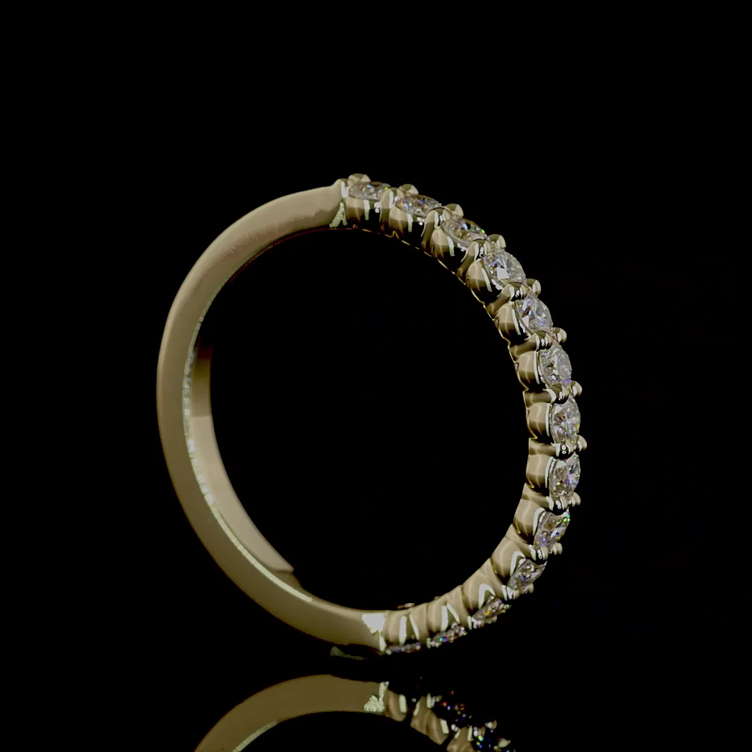 0.45 Cts 14k Yellow Gold Round Shape Half Eternity Eternity Band - Image 2