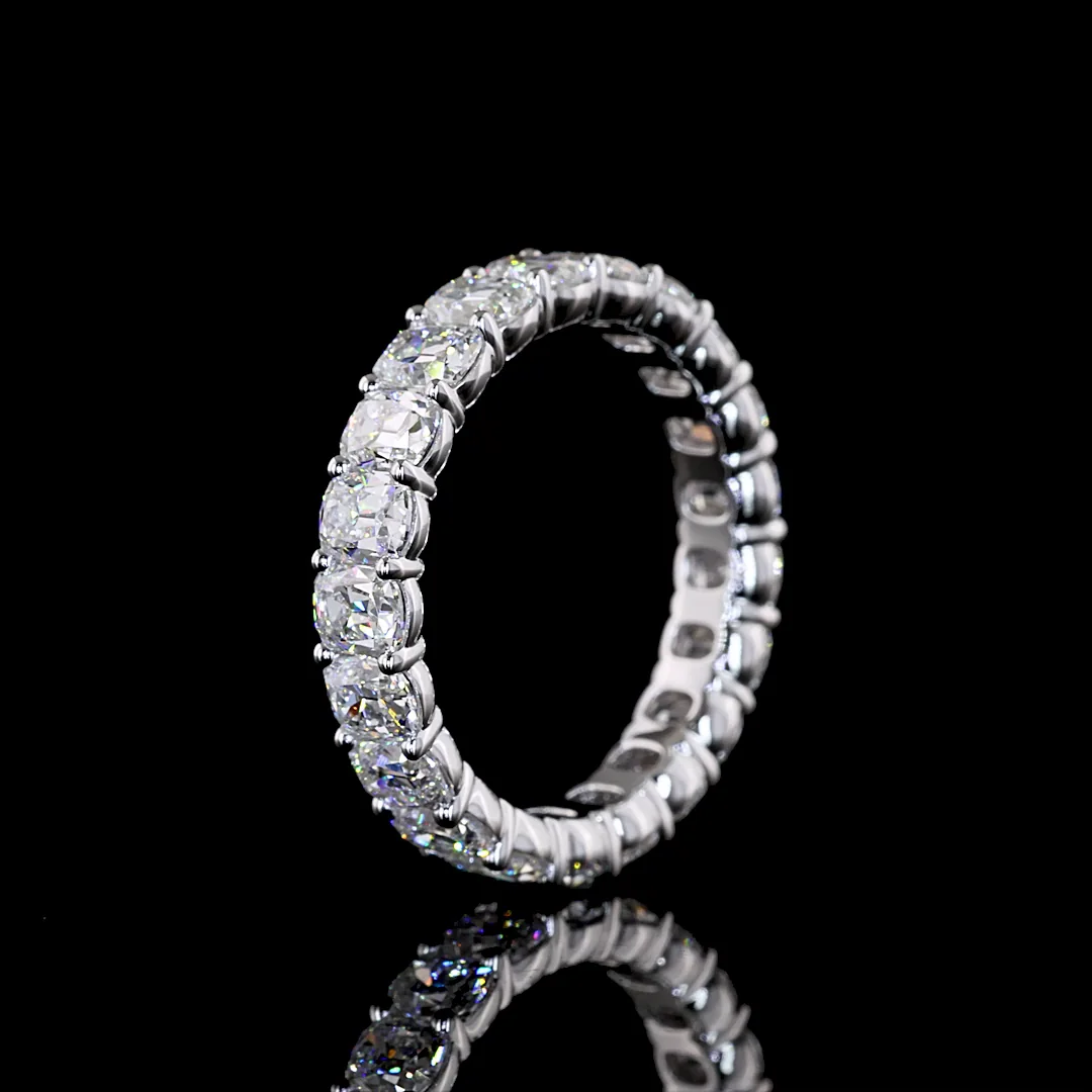 3.7 Cts 14k White Gold Antique Cushion Shape Eternity Band Eternity Band - Image 4