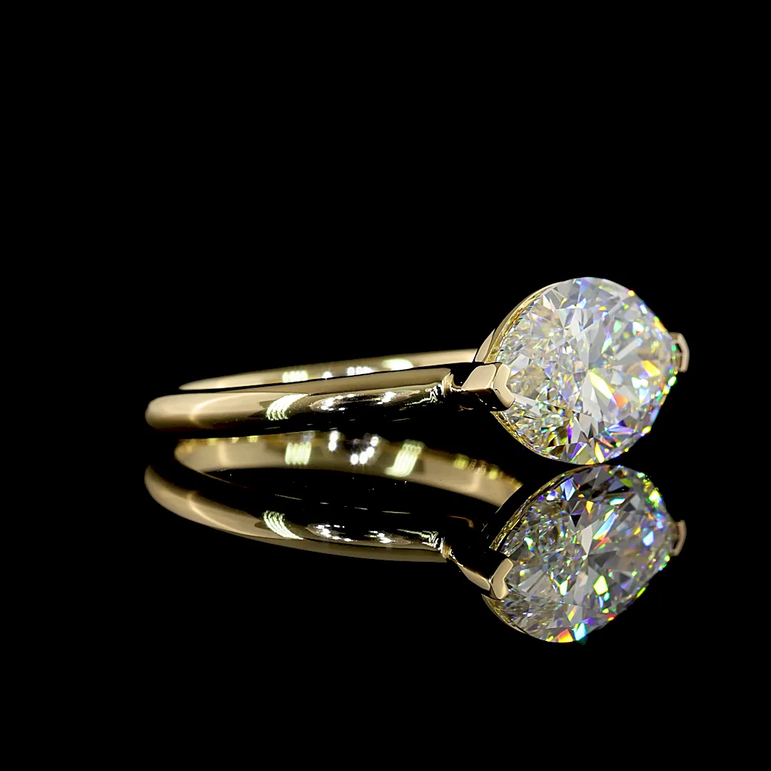 4.04 Cts 14k Yellow Gold Marquise Shape Solitaire Ring - Image 3