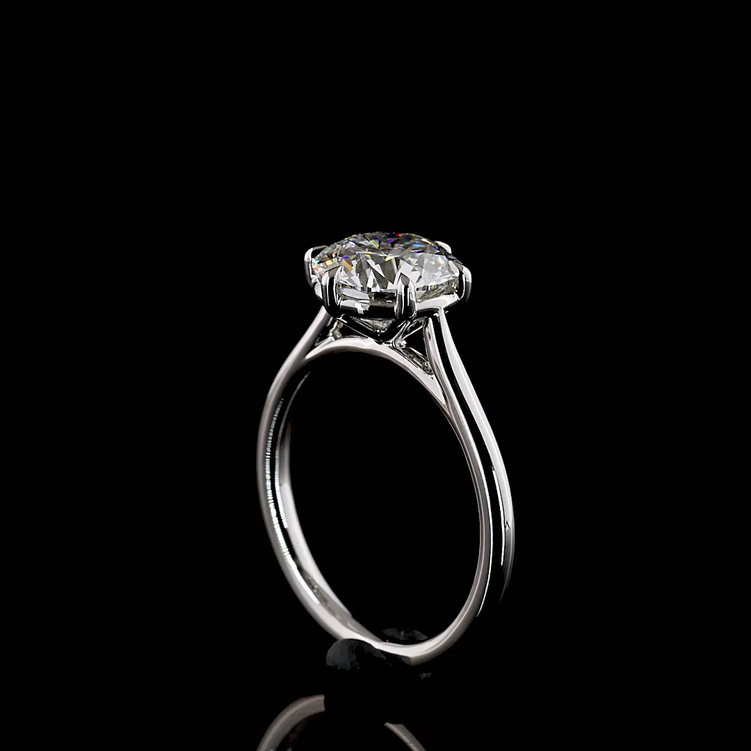 2.55 Cts Platinum Round Shape Solitaire Ring - Image 2