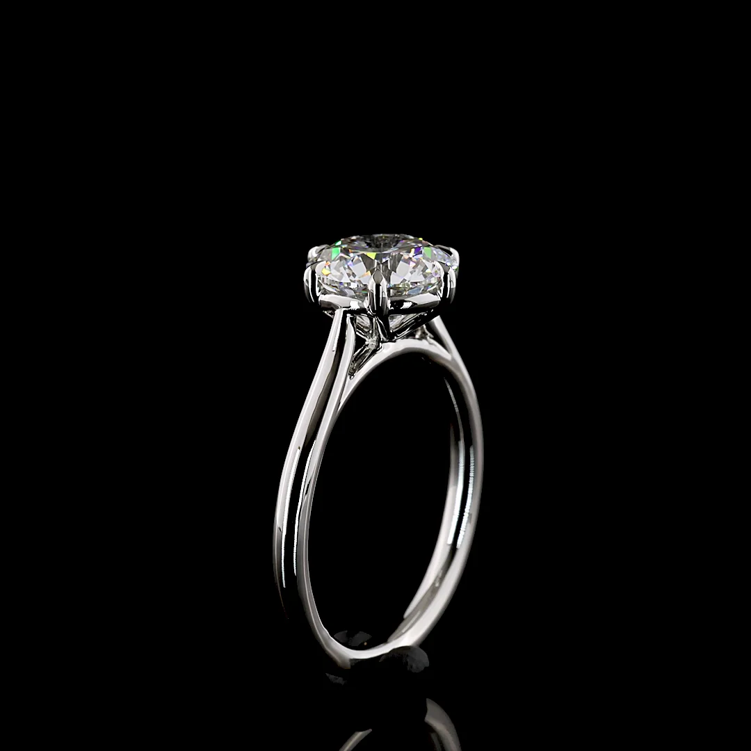 2.55 Cts Platinum Round Shape Solitaire Ring - Image 4