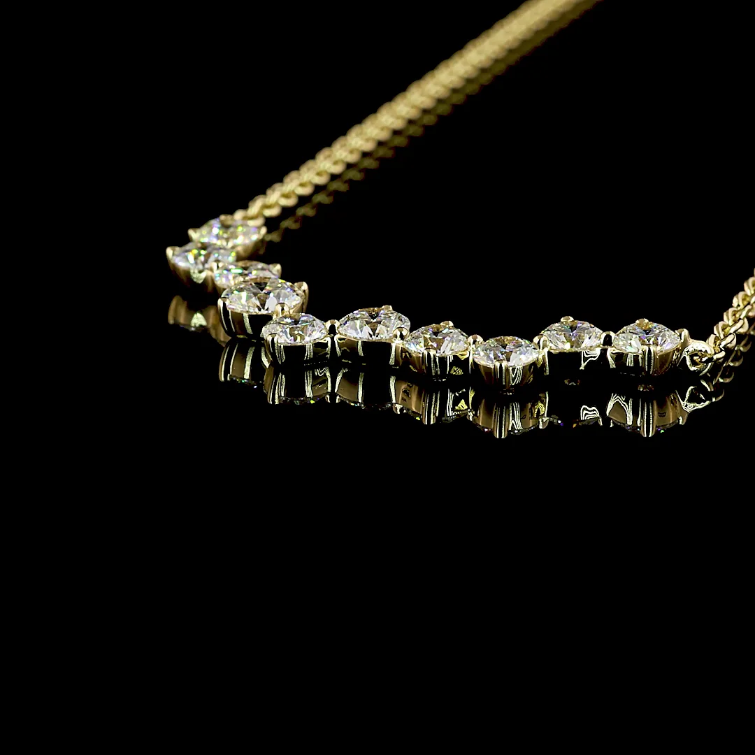 1.75 Cts 14k Yellow Gold Round Shape Pendant Necklace - Image 4