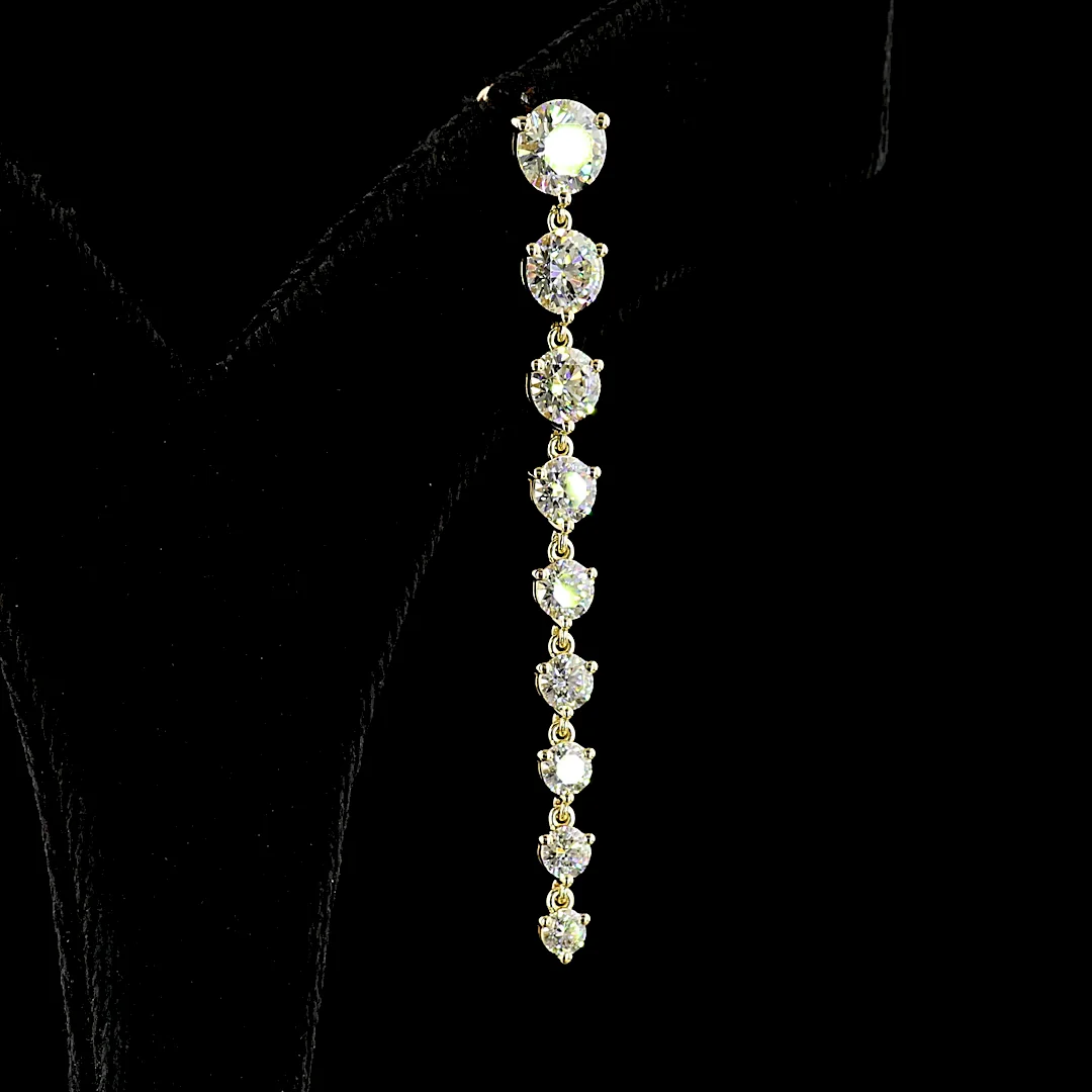 4.91 Cts 14k Yellow Gold Round Shape Hanging Earring - Image 4