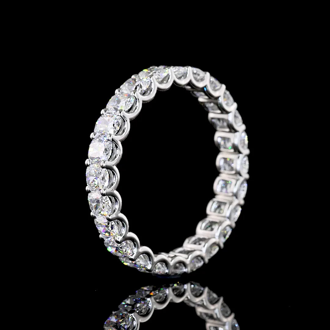 2.88 Cts Platinum Cushion Brilliant Shape Eternity Band Eternity Band - Image 4