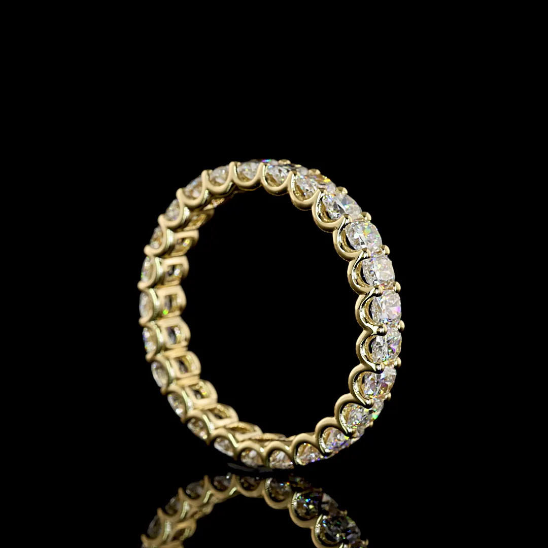 2.81 Cts 14k Yellow Gold Cushion Brilliant Shape Eternity Band Eternity Band - Image 2