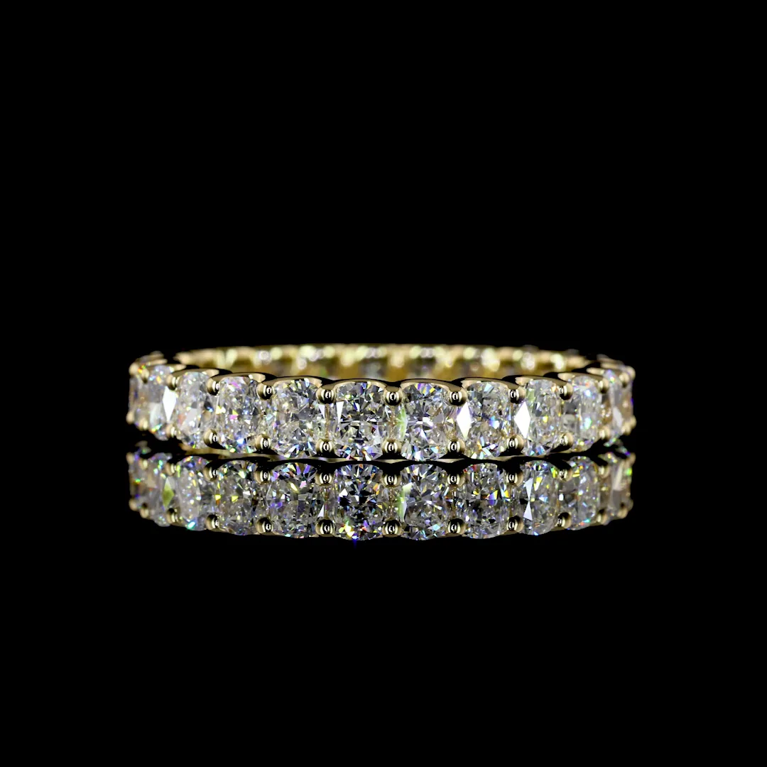 2.81 Cts 14k Yellow Gold Cushion Brilliant Shape Eternity Band Eternity Band - Video