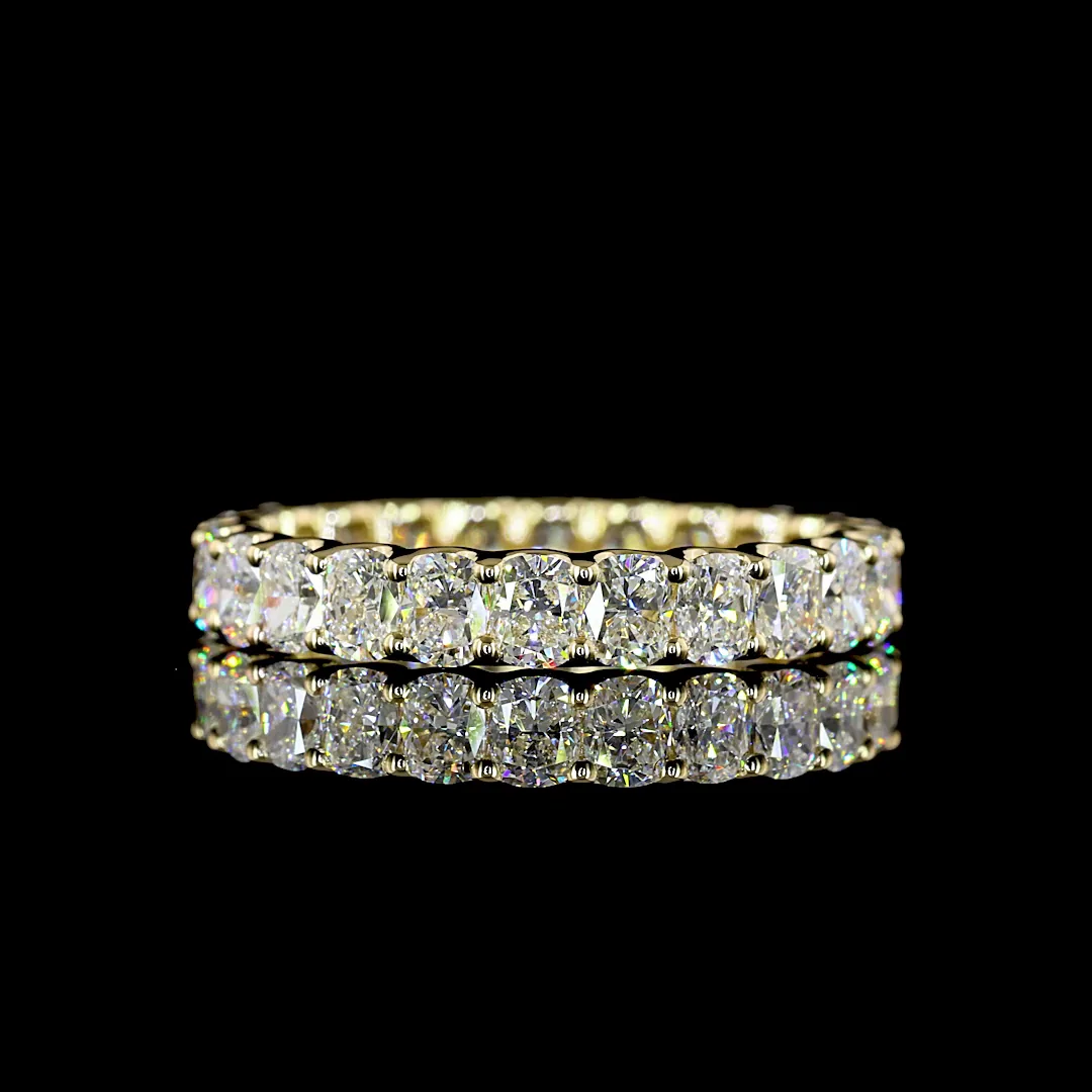 2.72 Cts 14k Yellow Gold Cushion Brilliant Shape Eternity Band Eternity Band - Video