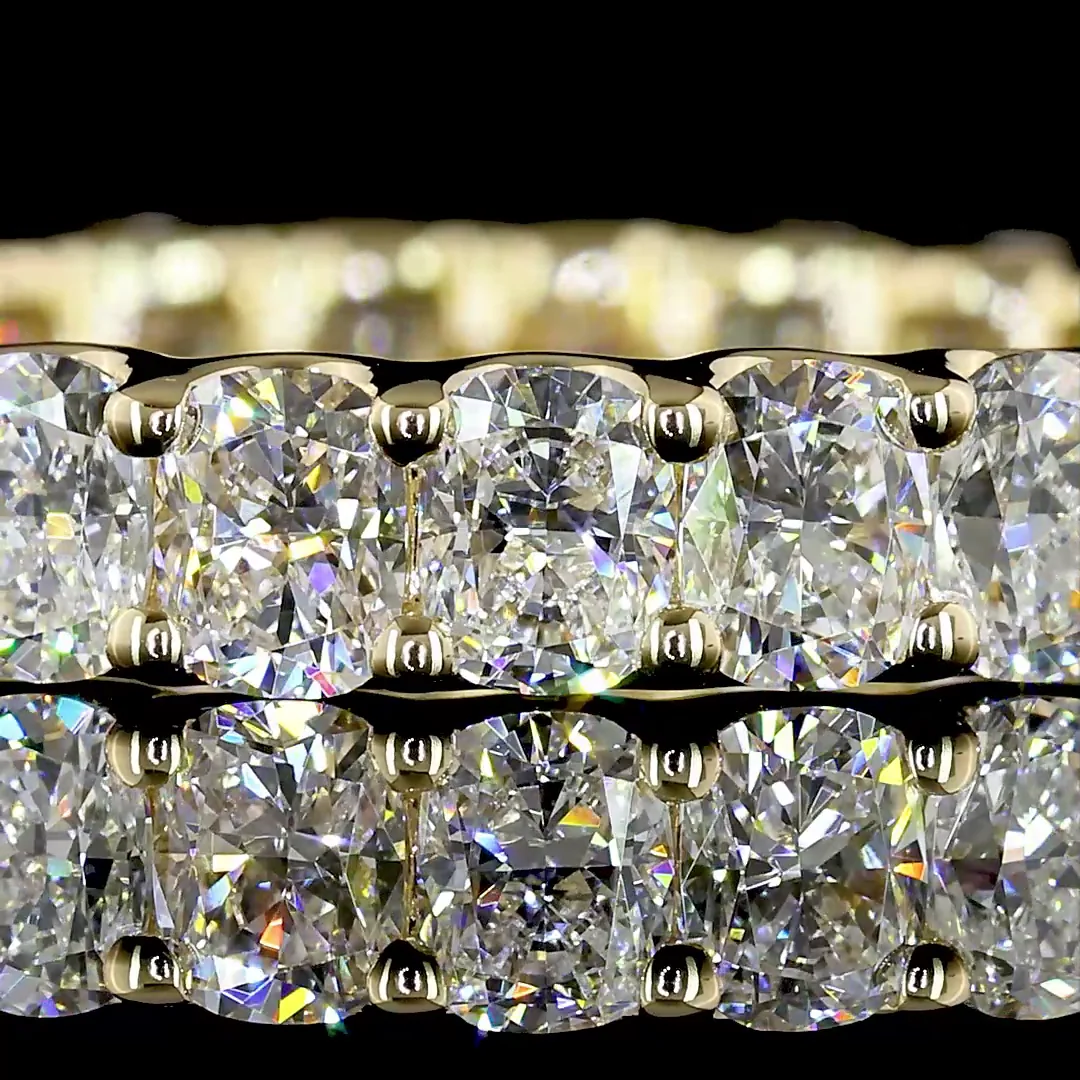 2.31 Cts 14k Yellow Gold Cushion Brilliant Shape Eternity Band Eternity Band - Image 3