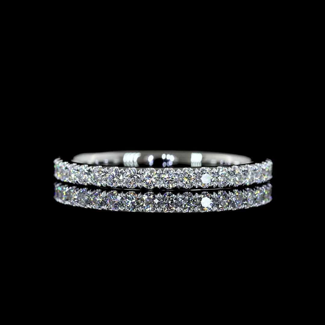 0.69 Cts Platinum Round Shape 3/4 Band Eternity Band - Video