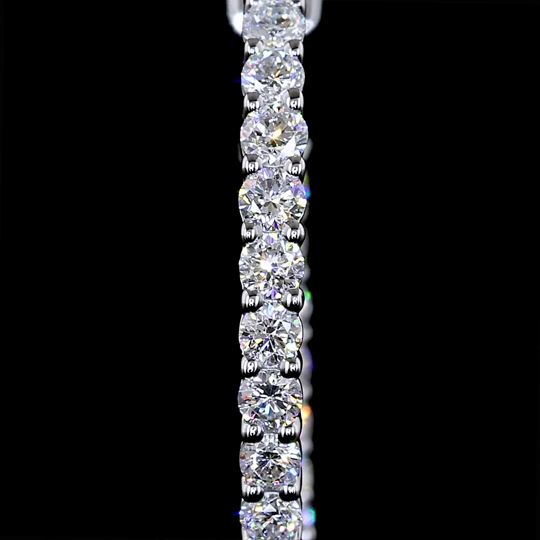 0.91 Cts 14k White Gold Round Shape Hoops Earring - Image 2