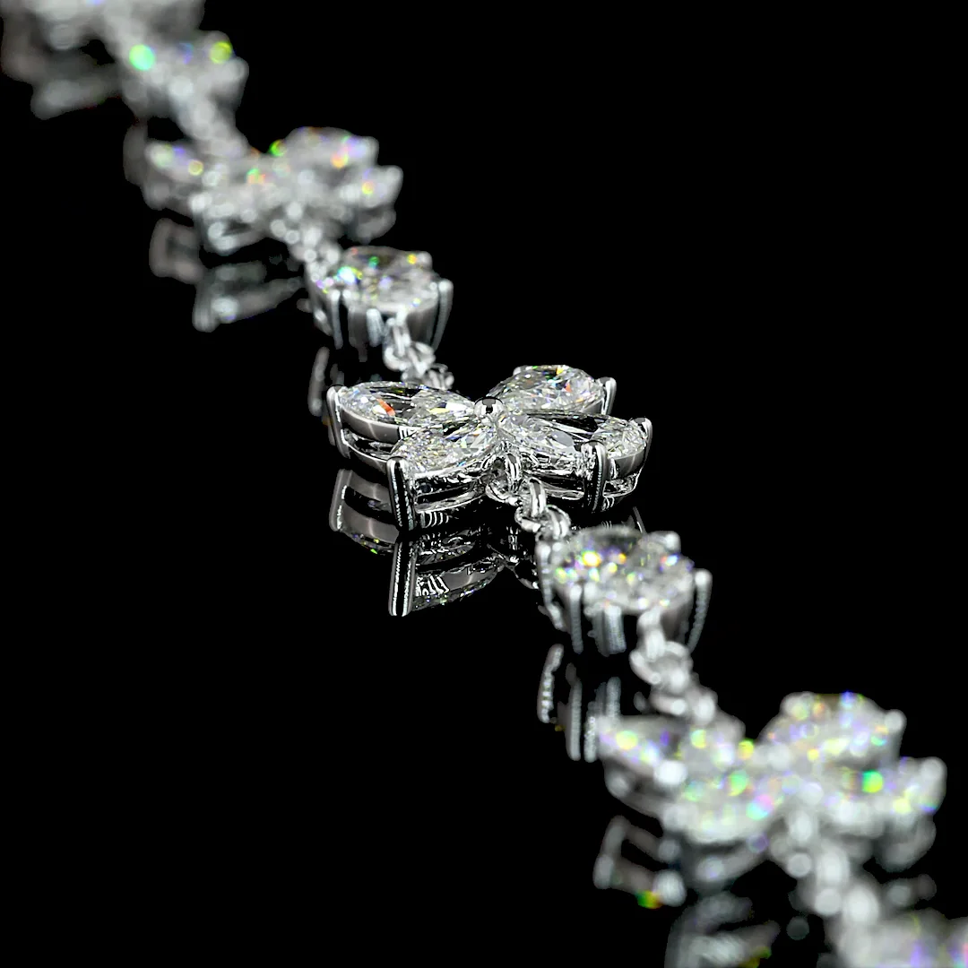 5.18 Cts 14k White Gold Oval Shape Station Necklace - Image 2