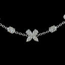 5.18 Cts 14k White Gold Oval Shape Station Necklace - Image 3
