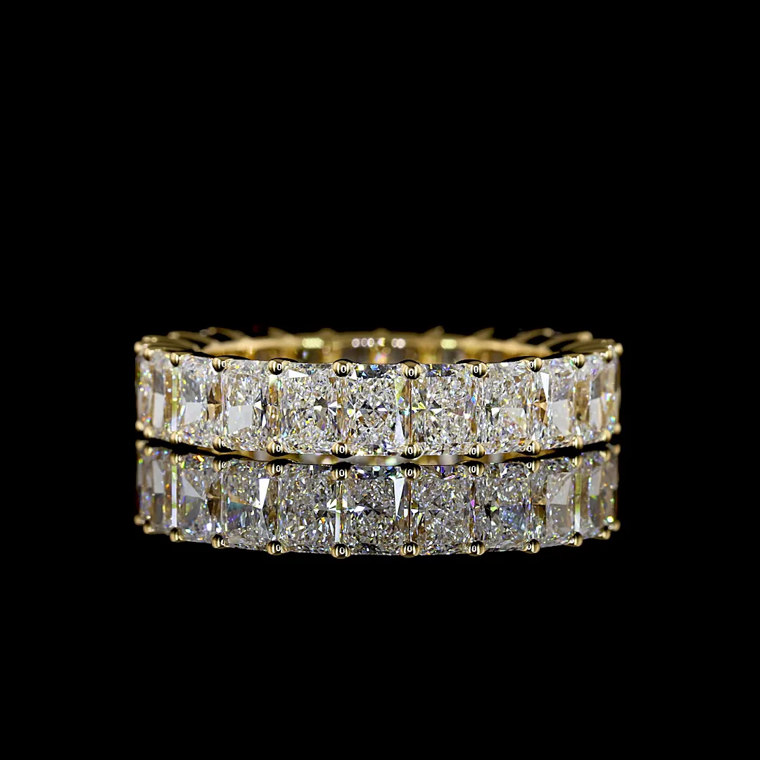 3.74 Cts 18k Yellow Gold Radiant Shape Eternity Band Eternity Band - Video