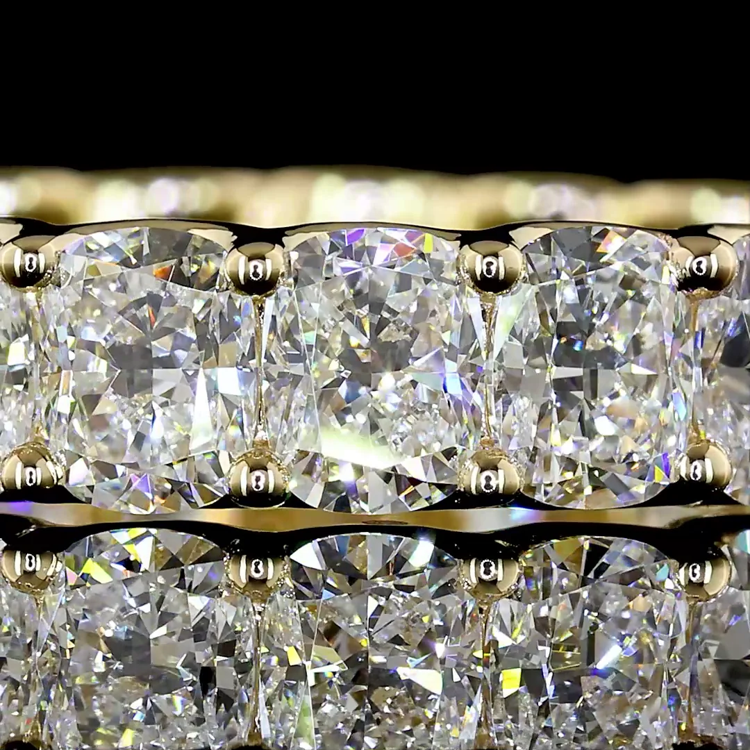 4.56 Cts 14k Yellow Gold Cushion Brilliant Shape Eternity Band Eternity Band - Image 3