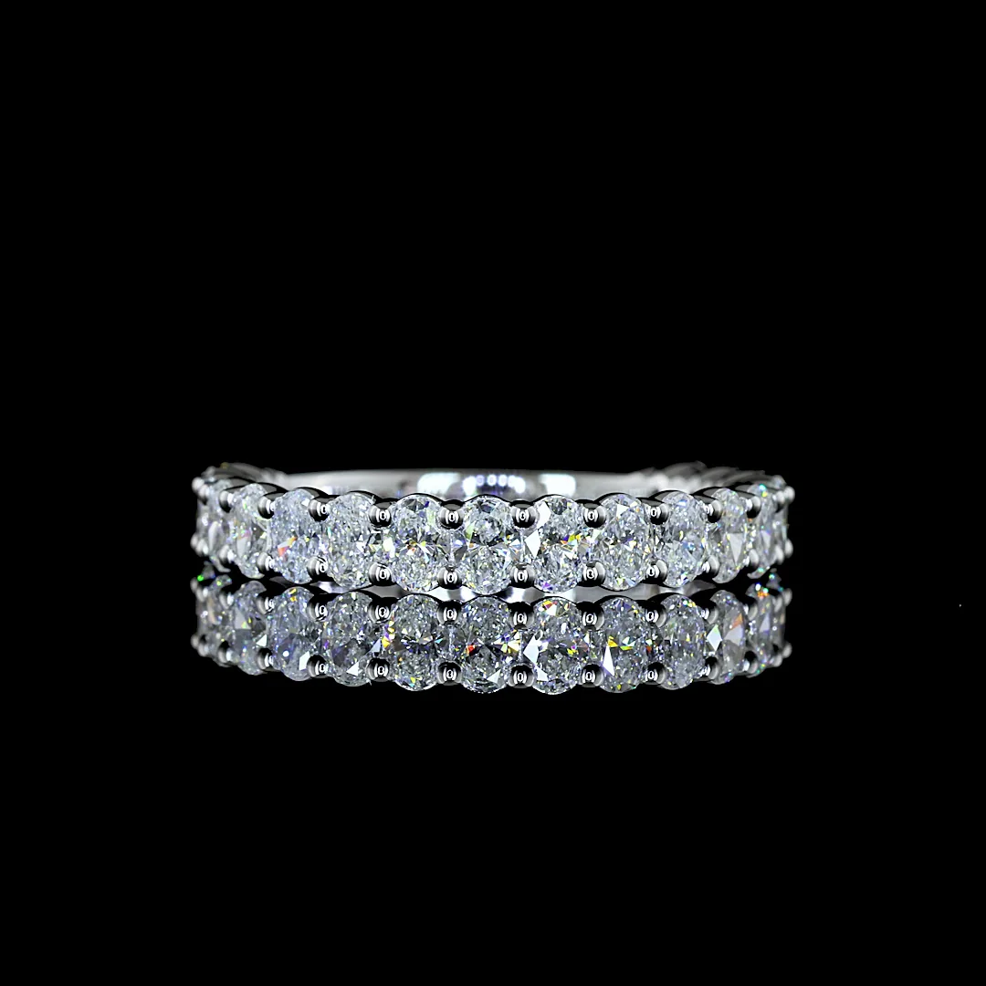1.33 Cts 14k White Gold Oval Shape 3/4 Band Eternity Band - Video