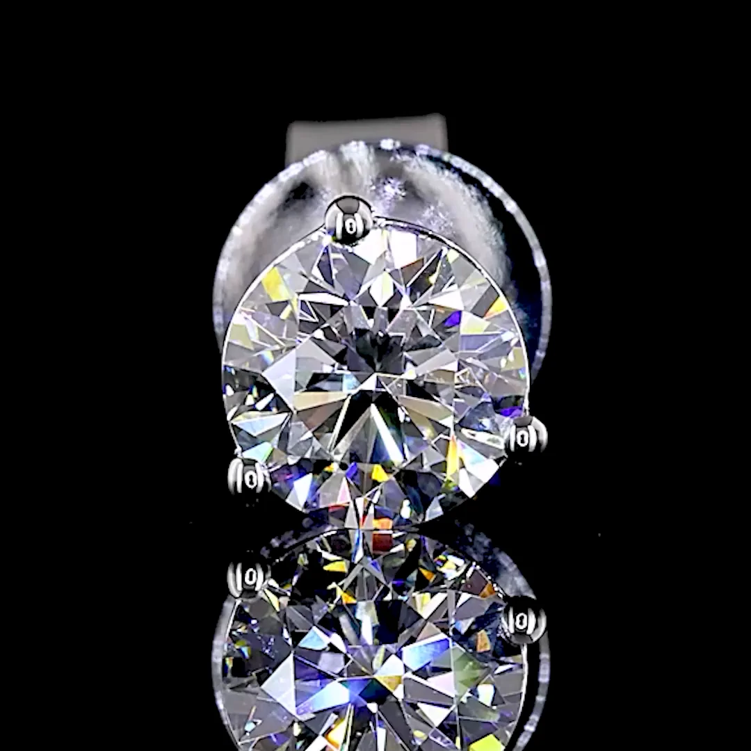 0.81 Cts 14k White Gold Round Shape Martini Earring - Image 2