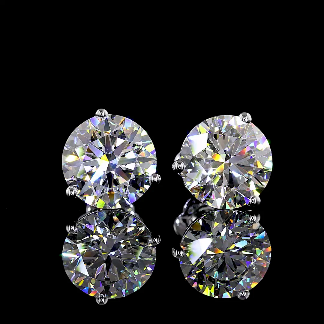 7.03 Cts 14k White Gold Round Shape Martini Earring - Image 3