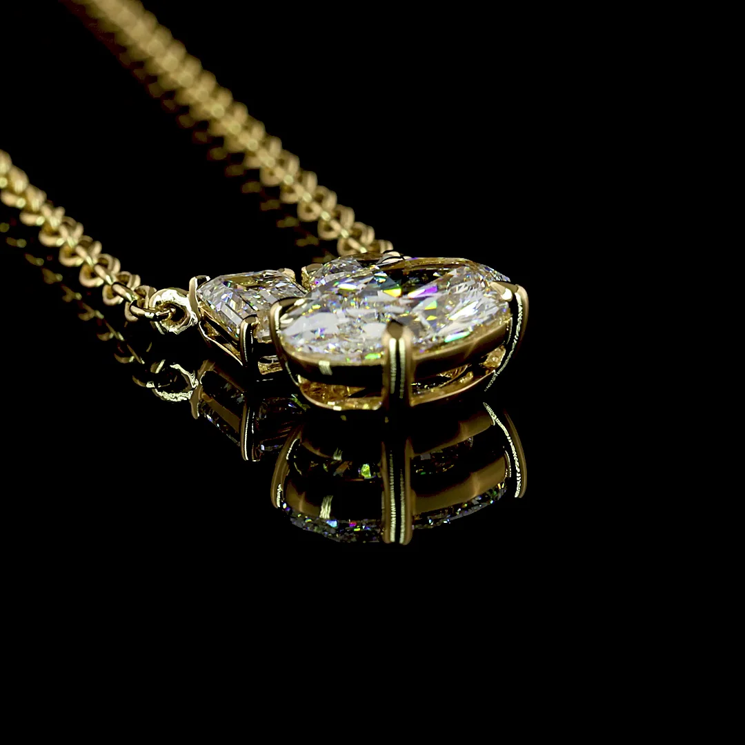 2.24 Cts 14k Yellow Gold Mix Shape Pendant Pendant - Image 2