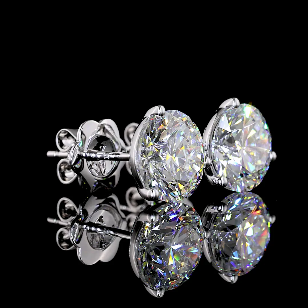 4.16 Cts 14k White Gold Round Shape Martini Earring - Video