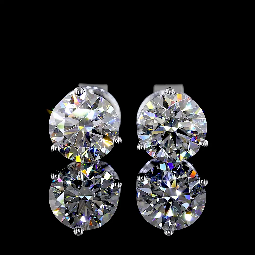 1.58 Cts 14k Yellow Gold Round Shape Martini Earring - Image 3