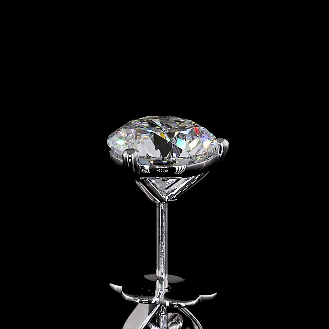 3.01 Cts 14k White Gold Round Shape Martini Earring - Image 4