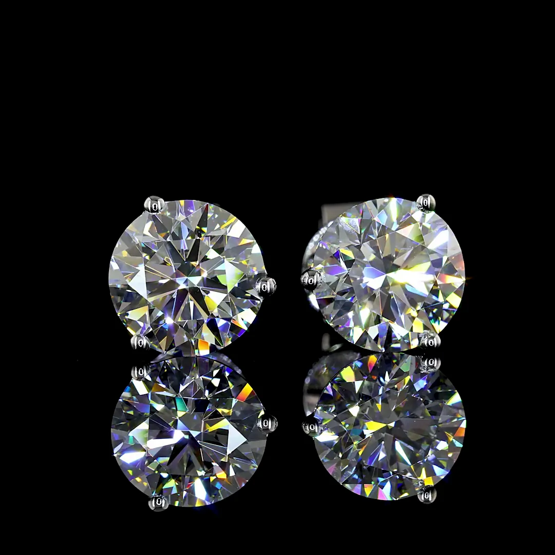 2.54 Cts 14k White Gold Round Shape Martini Earring - Image 3