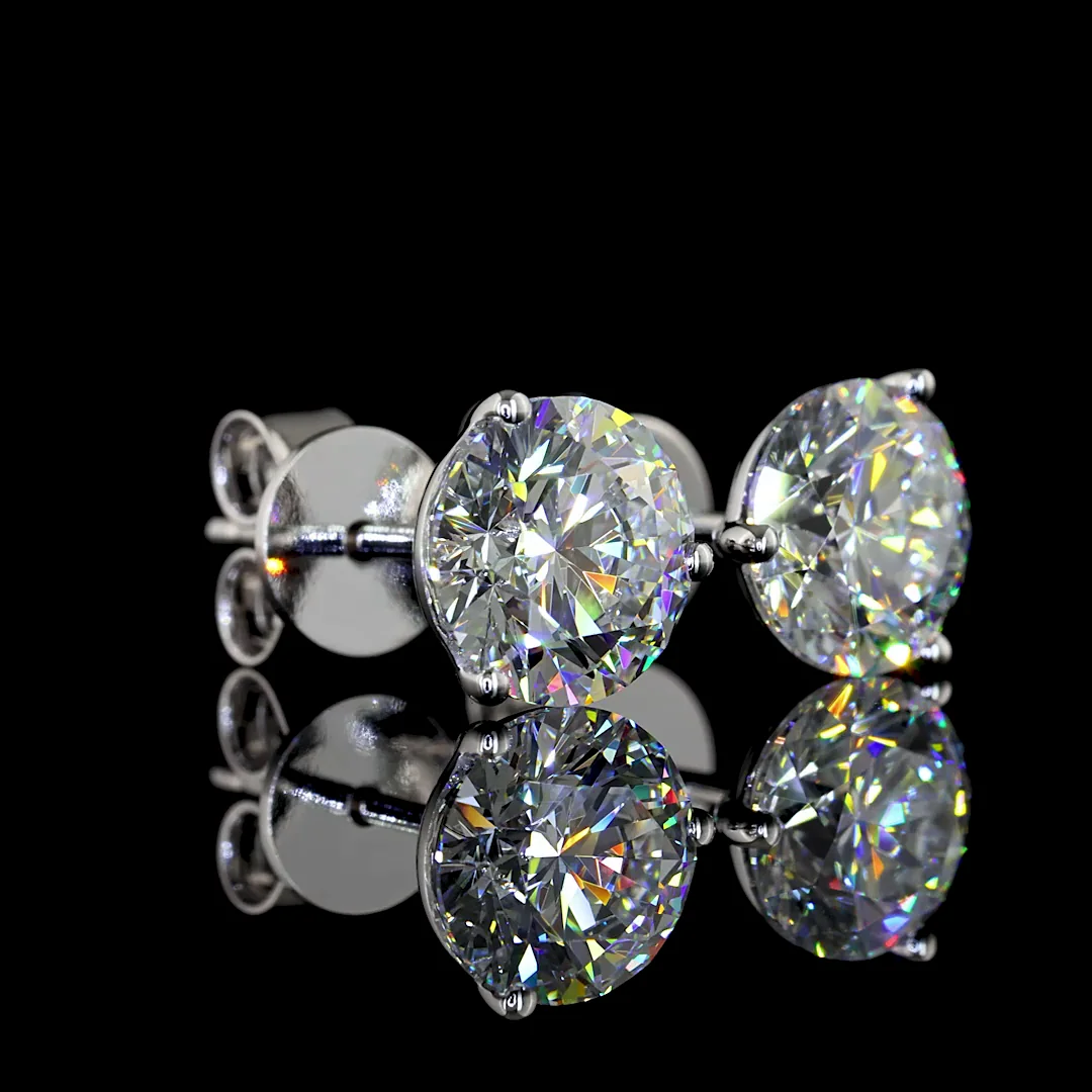 2.54 Cts 14k White Gold Round Shape Martini Earring - Video