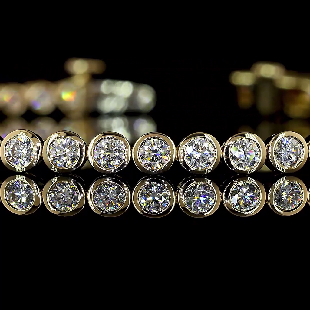 2.52 Cts 14k Yellow Gold Round Shape Tennis Bracelet - Image 2