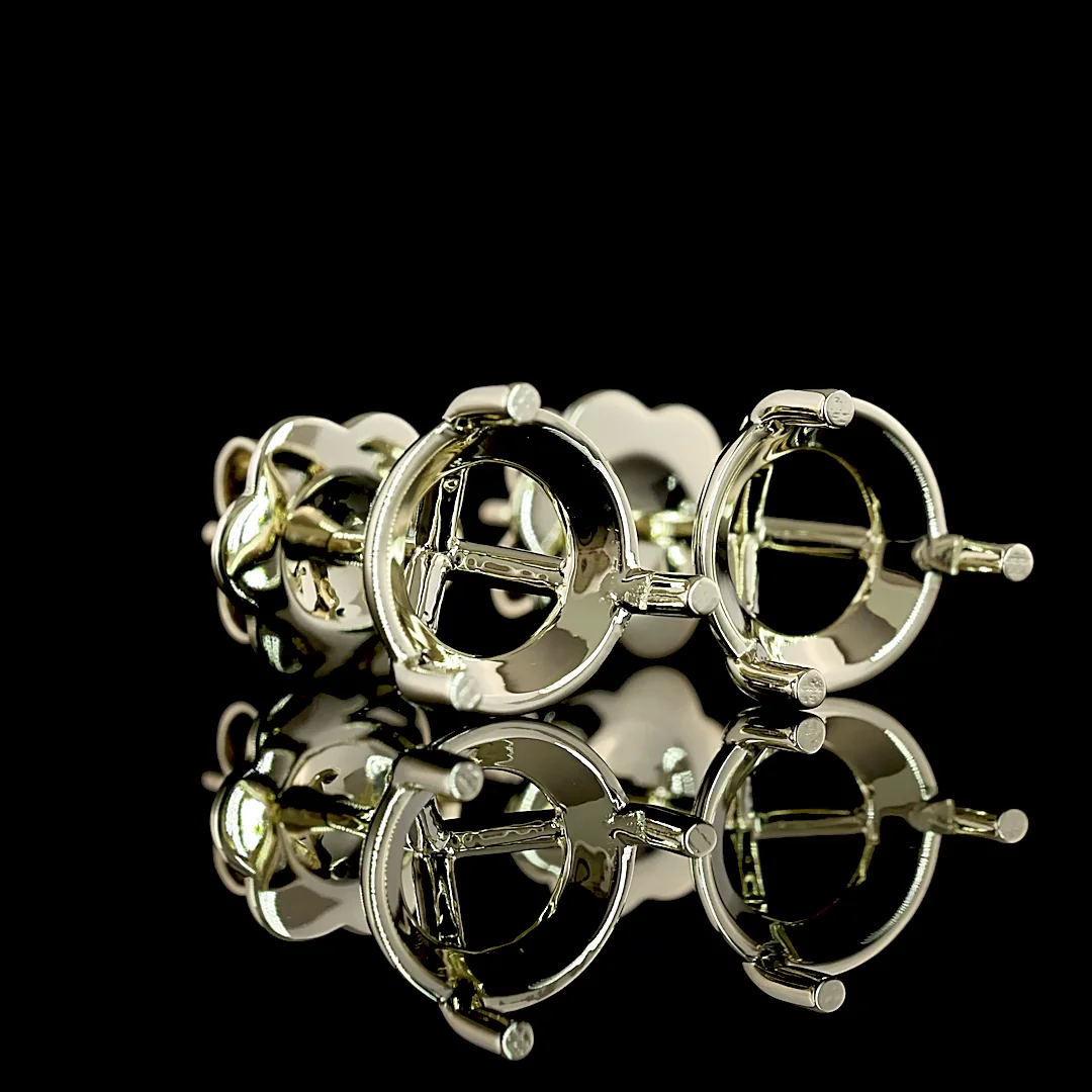 3.07 Cts 14k White Gold Round Shape Martini Earring - Image 3