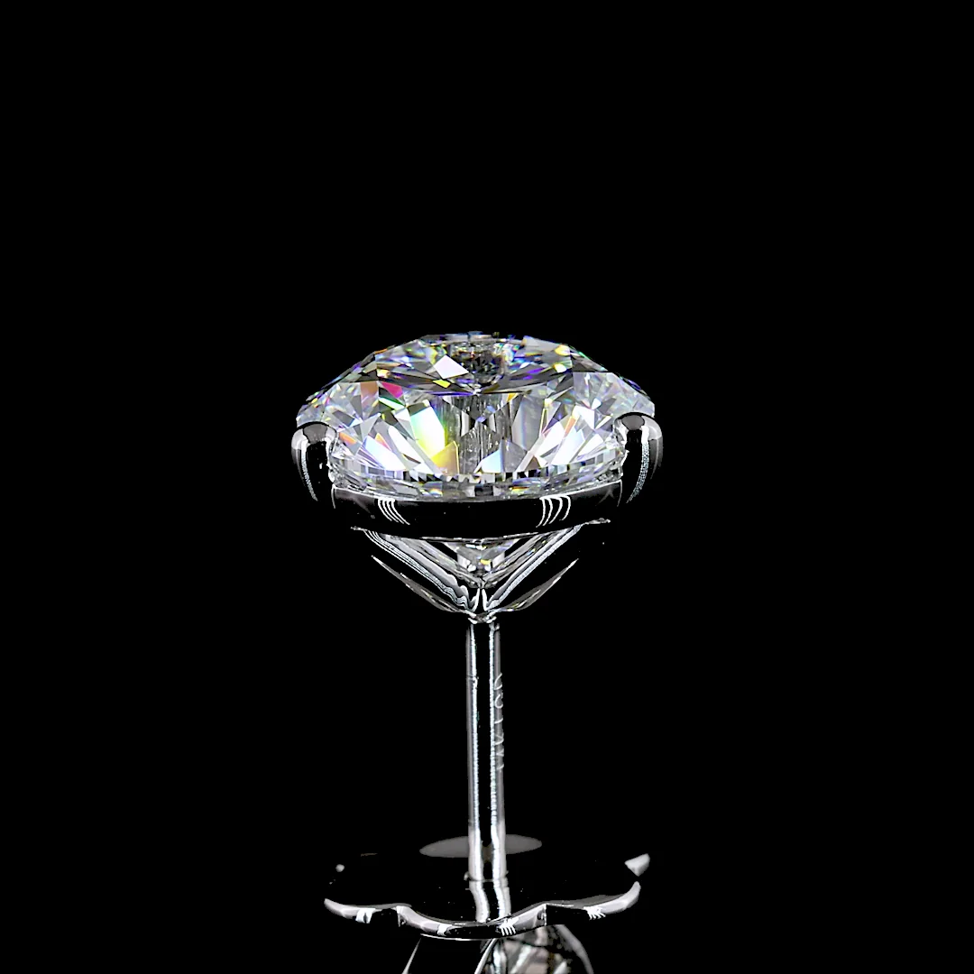 3.07 Cts 14k White Gold Round Shape Martini Earring - Image 4
