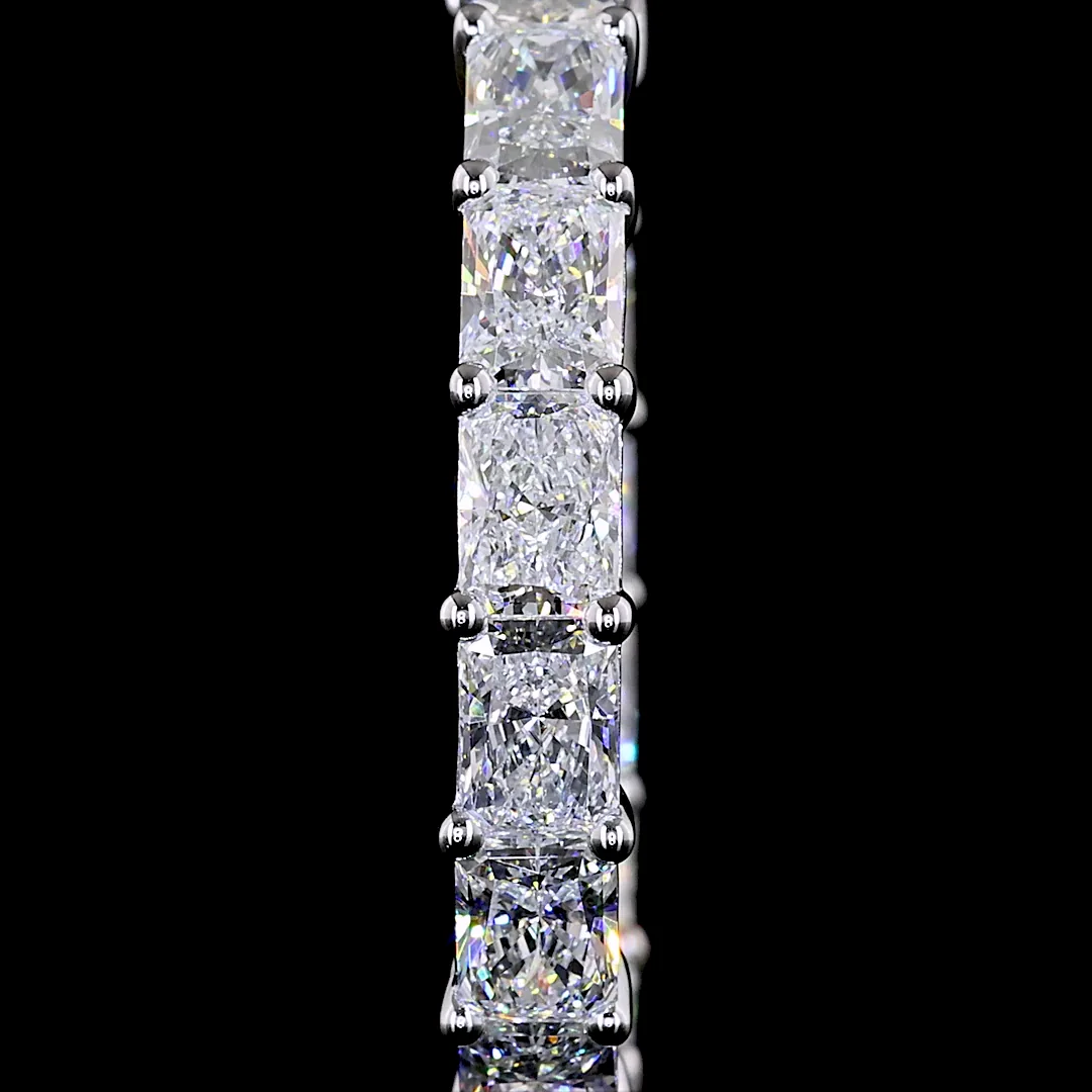 8.72 Cts 14k White Gold Mix Shape Hoops Earring - Image 3