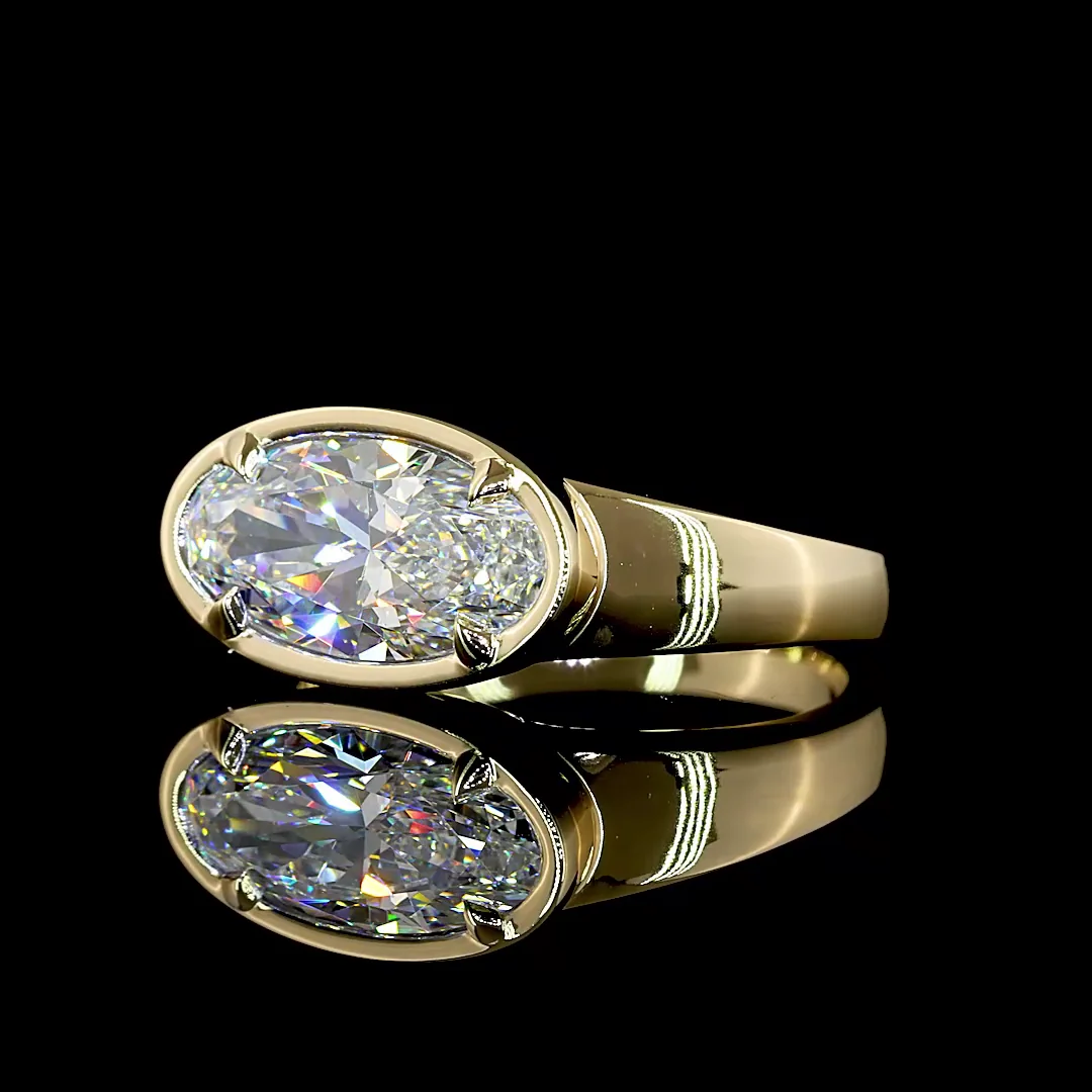 2.08 Cts 14k Yellow Gold Oval Shape Solitaire Ring - Image 2