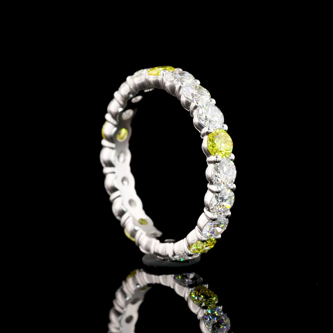 2.2 Cts 14k White Gold Round Shape Eternity Band Eternity Band - Image 3