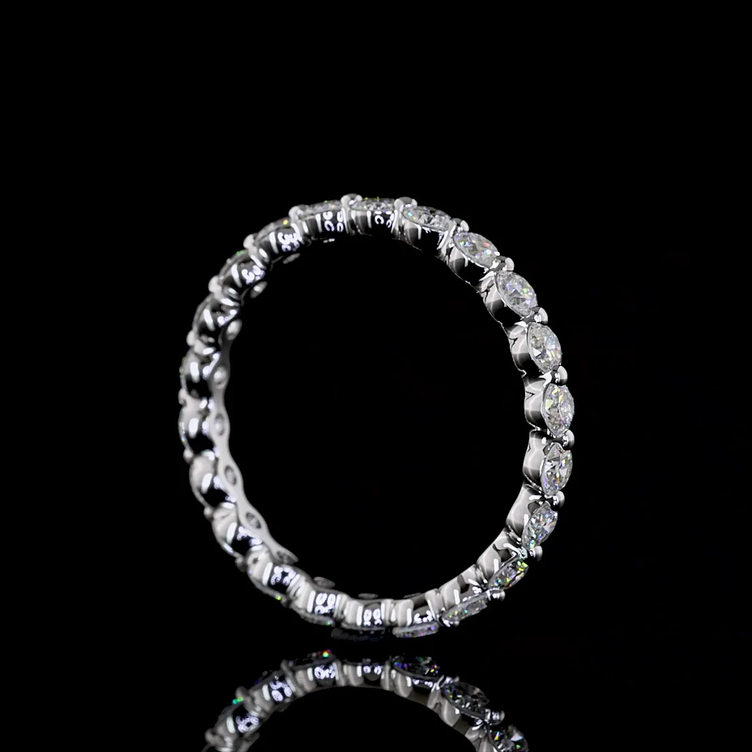 1.2 Cts 14k White Gold Round Shape Eternity Band Eternity Band - Image 2