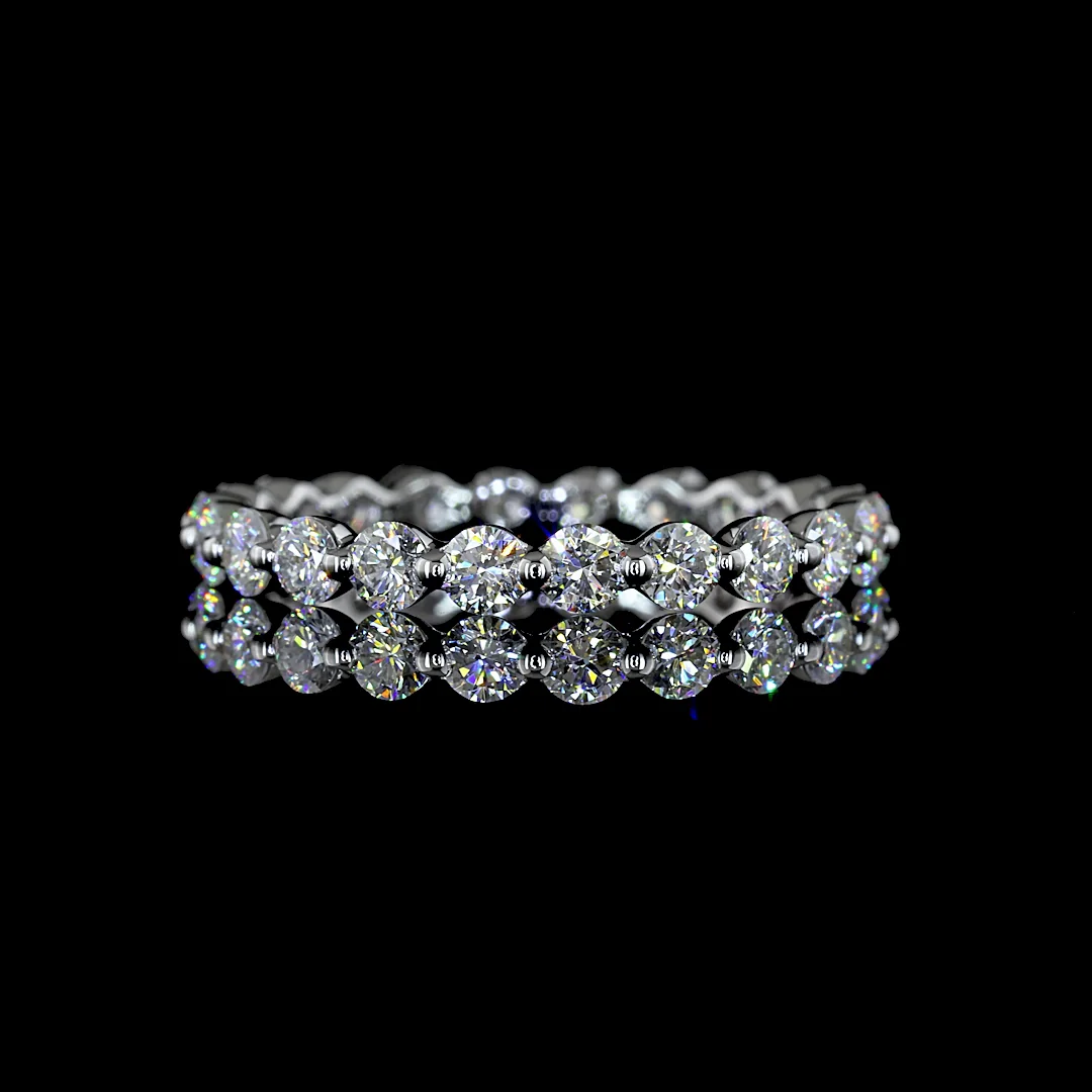1.2 Cts 14k White Gold Round Shape Eternity Band Eternity Band - Video