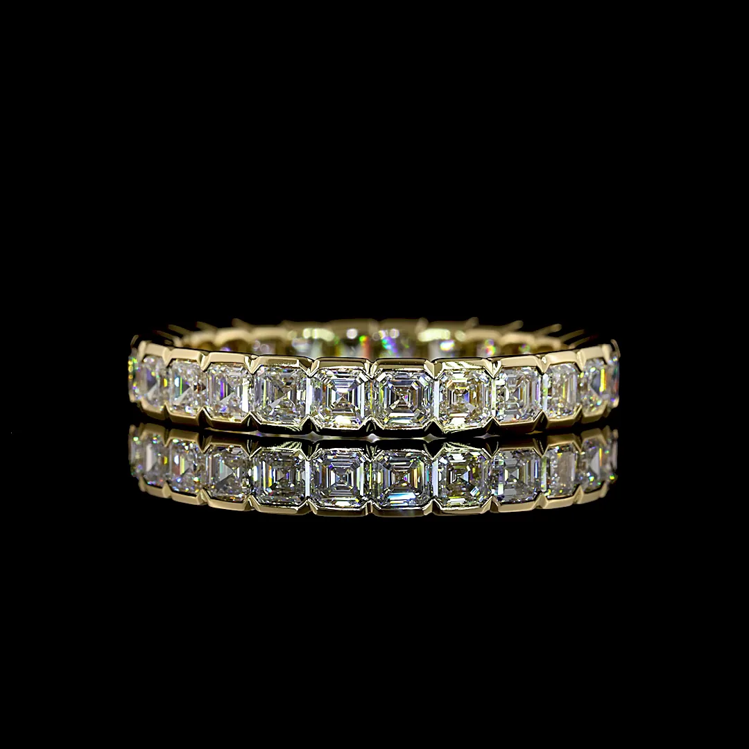2.84 Cts 14k Yellow Gold Asscher Shape Eternity Band Eternity Band - Video