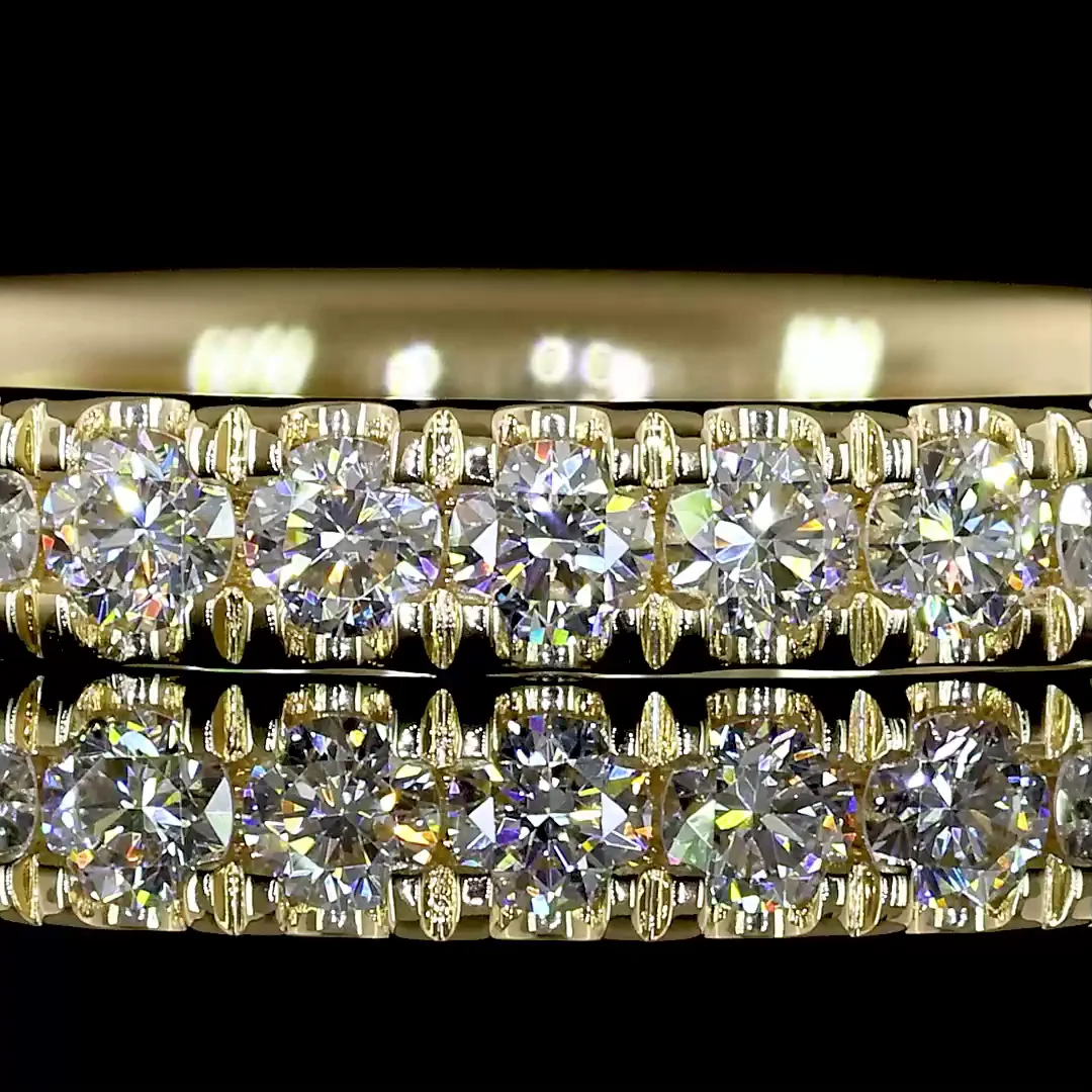 0.97 Cts 14k Yellow Gold Round Shape Eternity Band Eternity Band - Image 3