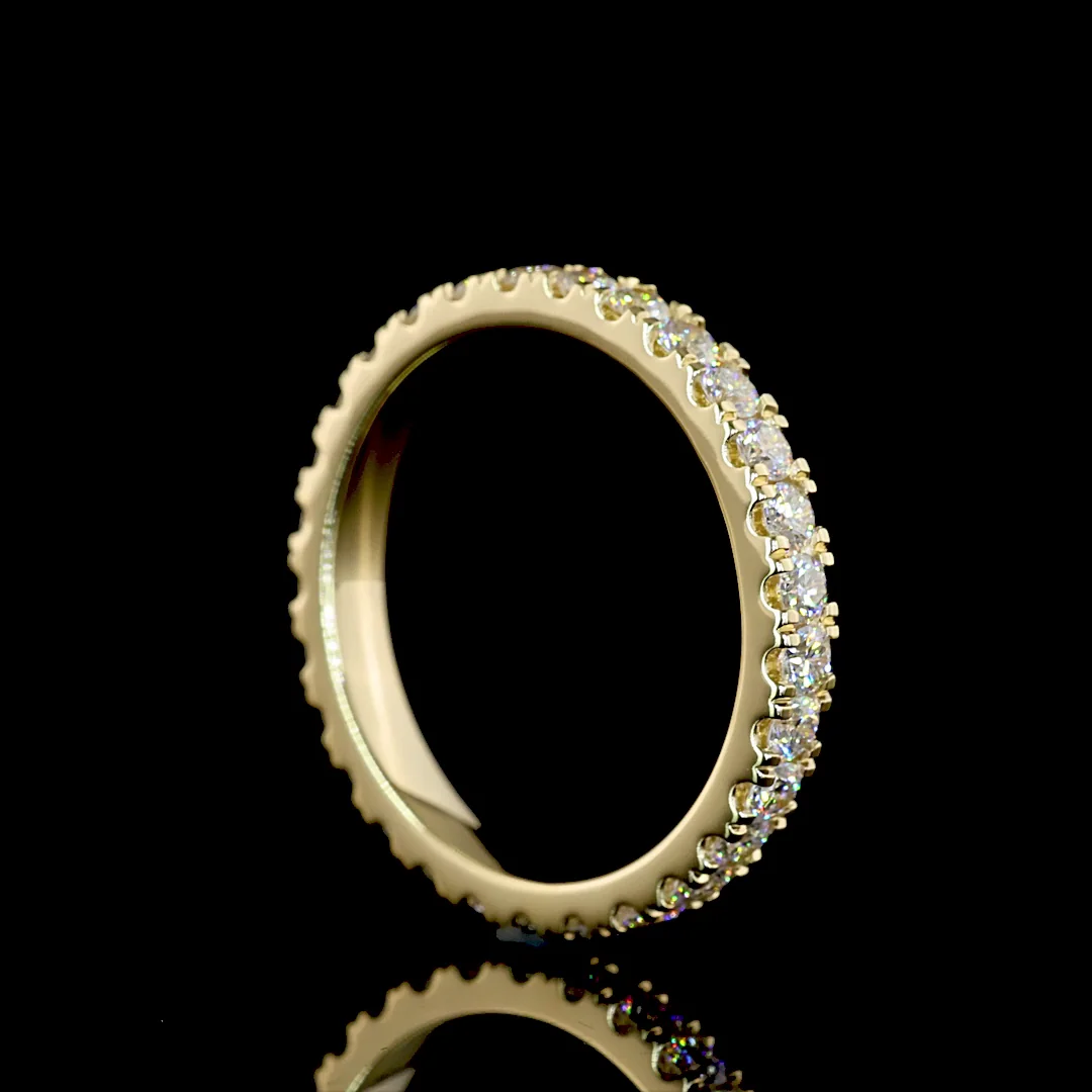 0.88 Cts 14k Yellow Gold Round Shape Eternity Band Eternity Band - Image 2