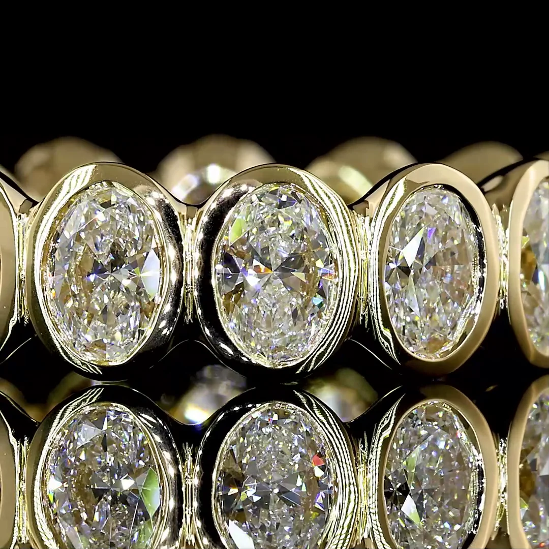 3 Cts 14k Yellow Gold Oval Shape Eternity Band Eternity Band - Image 3