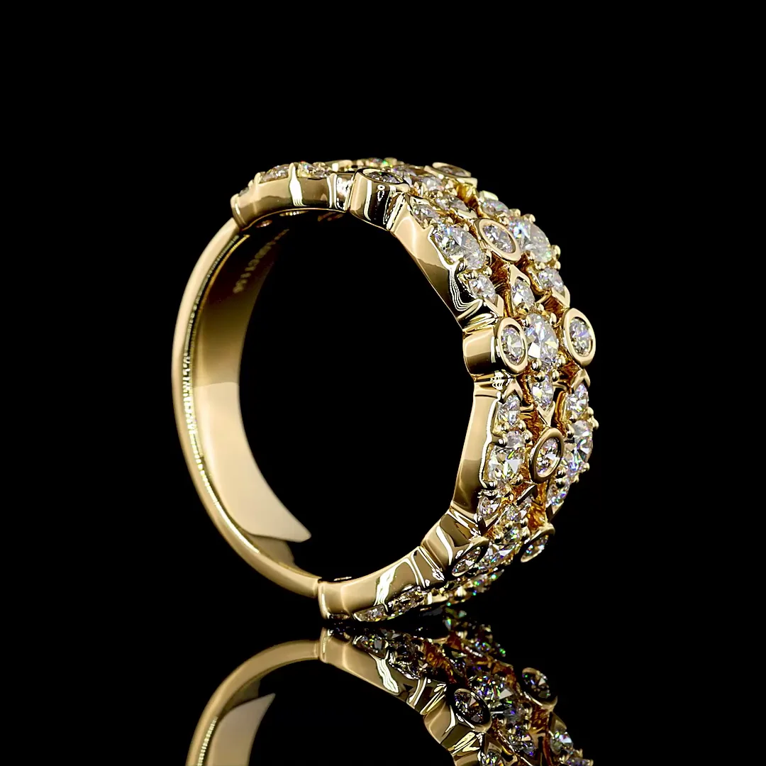 1.56 Cts 18k Yellow Gold Round Shape Special Eternity Band - Image 2