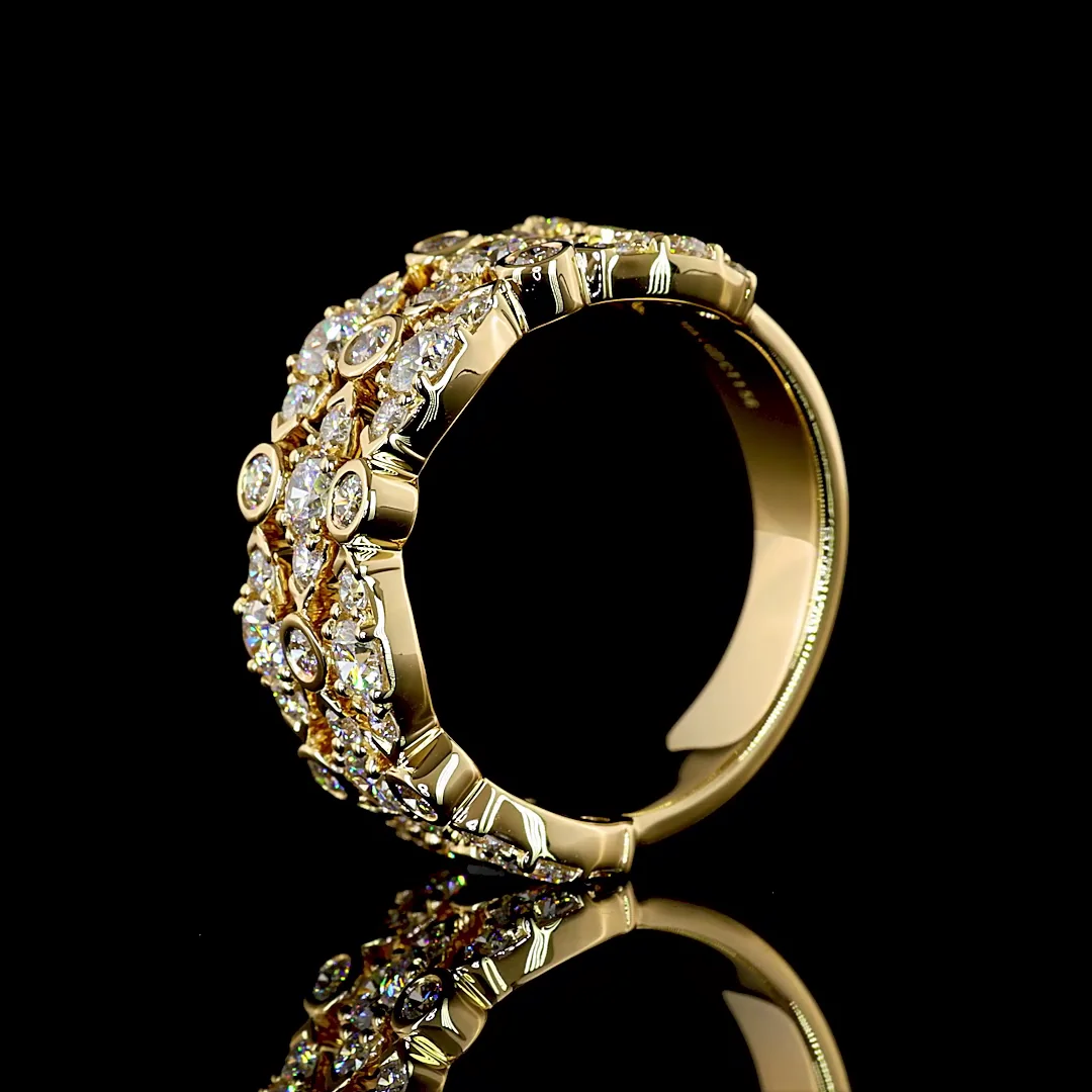 1.56 Cts 18k Yellow Gold Round Shape Special Eternity Band - Image 4