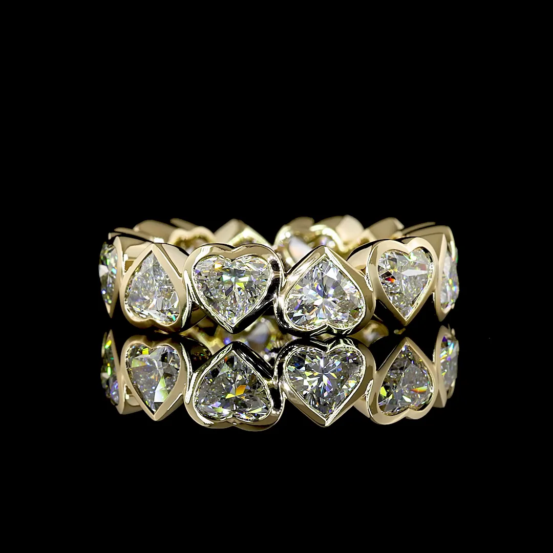 6.13 Cts 14k Yellow Gold Heart Shape Eternity Band Eternity Band - Video